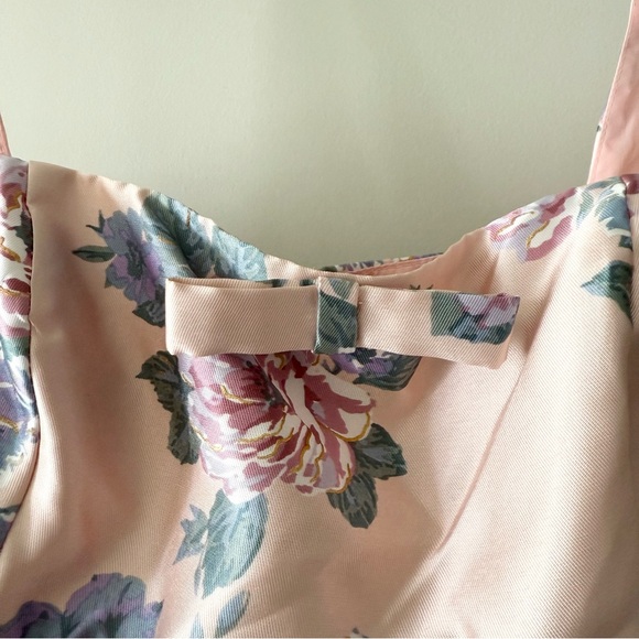 NWT Lulu’s Unbelievably Lovely Pink Floral Babydoll Empire Waist Mini Dress XL - Picture 6 of 8